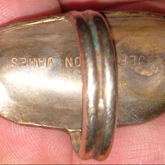 Vintage Boho Navajo Turquoise Ring Signed By Jefferson James #festival - Picture 3 of 3